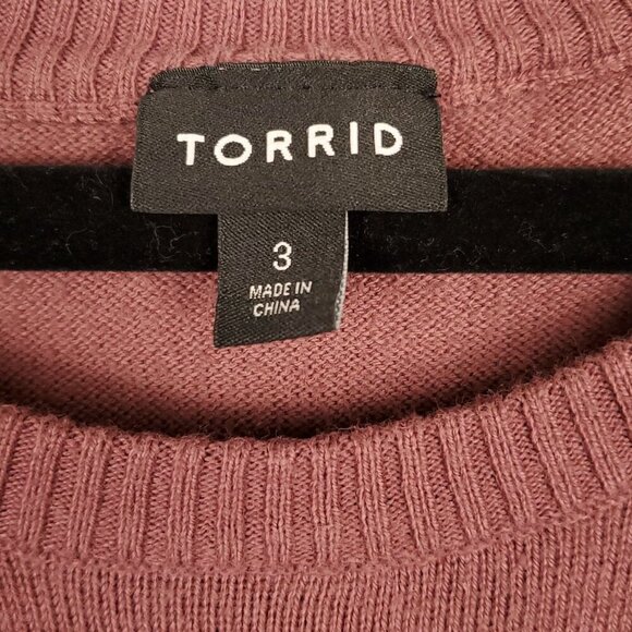 Torrid Womens Pullover Sweater Size 3 Rose Pearl Star Crewneck Sweater Weather - Picture 8 of 15